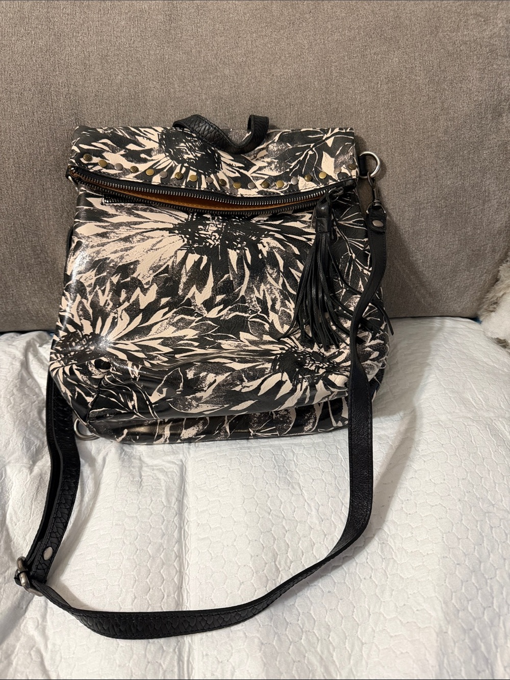 Patricia nash leather Floral Crossbody Backpack